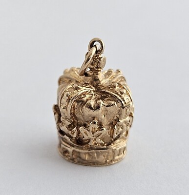9ct/ 375 Yellow Gold ''Royal Crown'' Charm c.1970/ L 1.3 cm/ 4.0 g.
