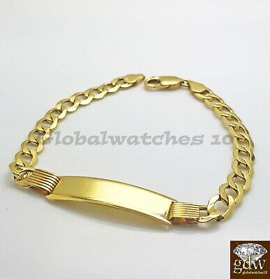 Pre-owned G&d 10k Gold Cuban Link Id Bracelet 8" Inch Engrave