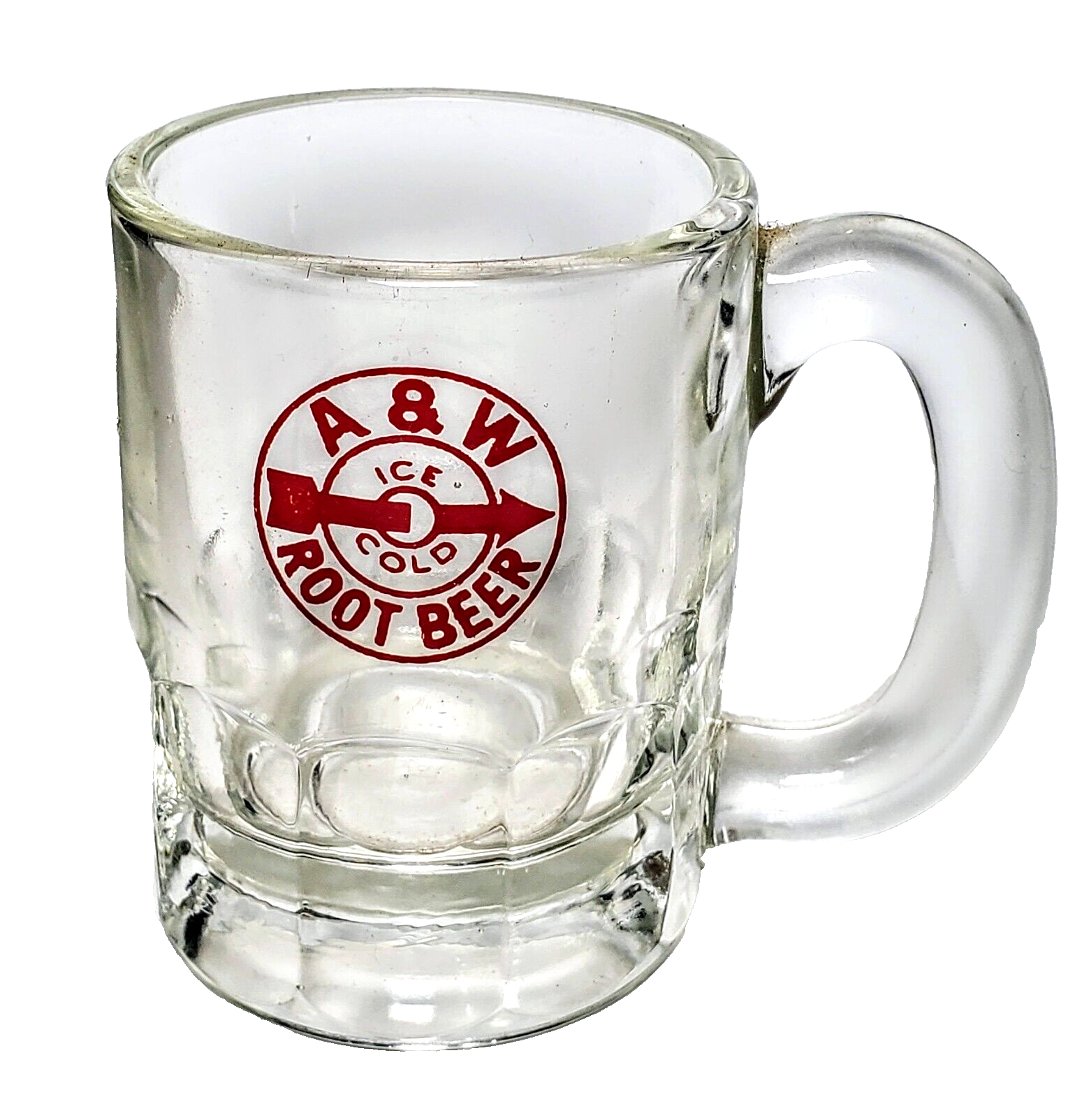 Vintage 1950's A&W Root Beer Ice Cold Red Arrow Logo Glass