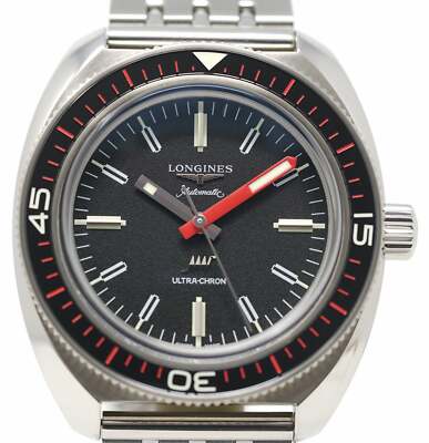 Pre-owned Longines Ultra-chron Box Edition Black Dial 43 L2.836.4.52.9