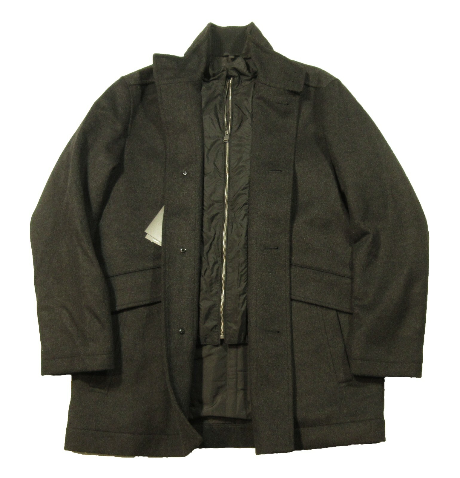 Pre-owned Hugo Boss Men's Charcoal Coxtan 8 Wool Cashmere Regular Fit Car Coat $645 In Gray