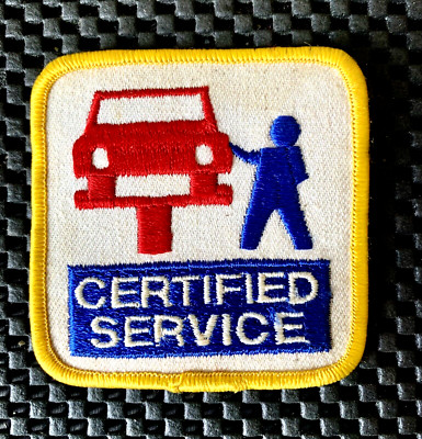 CERTIFIED SERVICE EMBROIDERED SEW ON PATCH AUTOMOBILE SERVICE REPAIR 3'' x 3'' NOS
