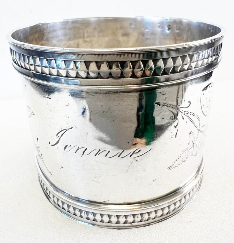 Sterling Napkin Ring - Unknown Maker - USA c1880s - 1.75"D x 1.5" 25.1g