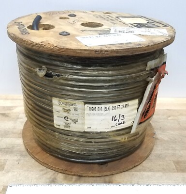 Belden 19208 010 Portable Cord SO 16 AWG 3C Black Rubber Stranded, EPDM 250 FT