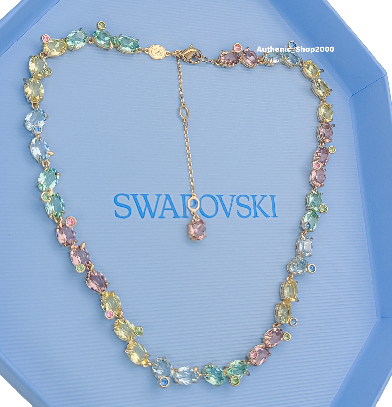 ★SWAROVSKI★ Gema Tennis Gold Tone Necklace 5714836 Swarovski Gema Tennis Mixed Cuts Necklace 5714836