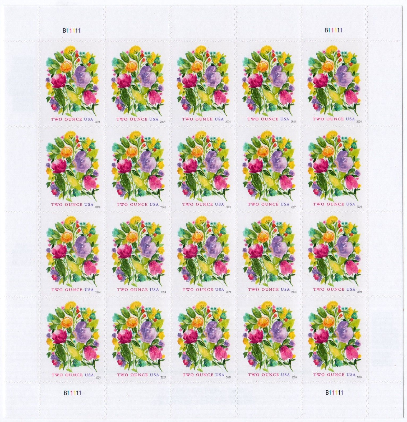 Scott #5850 Wedding Celebration Blooms Sheet of 20 2 oz