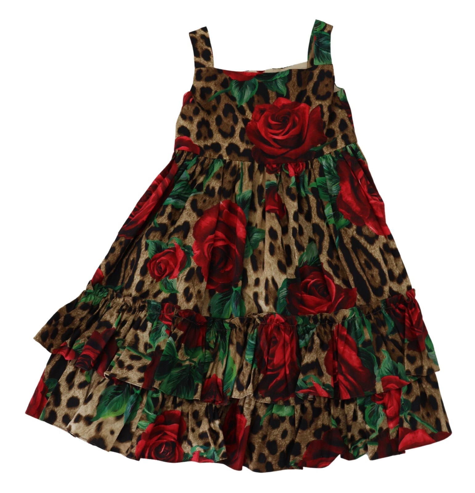 

Детское платье Dolce - Gabbana, разноцветное хлопковое леопардовое розовое платье. Тег 4 года 600$, Multicolor