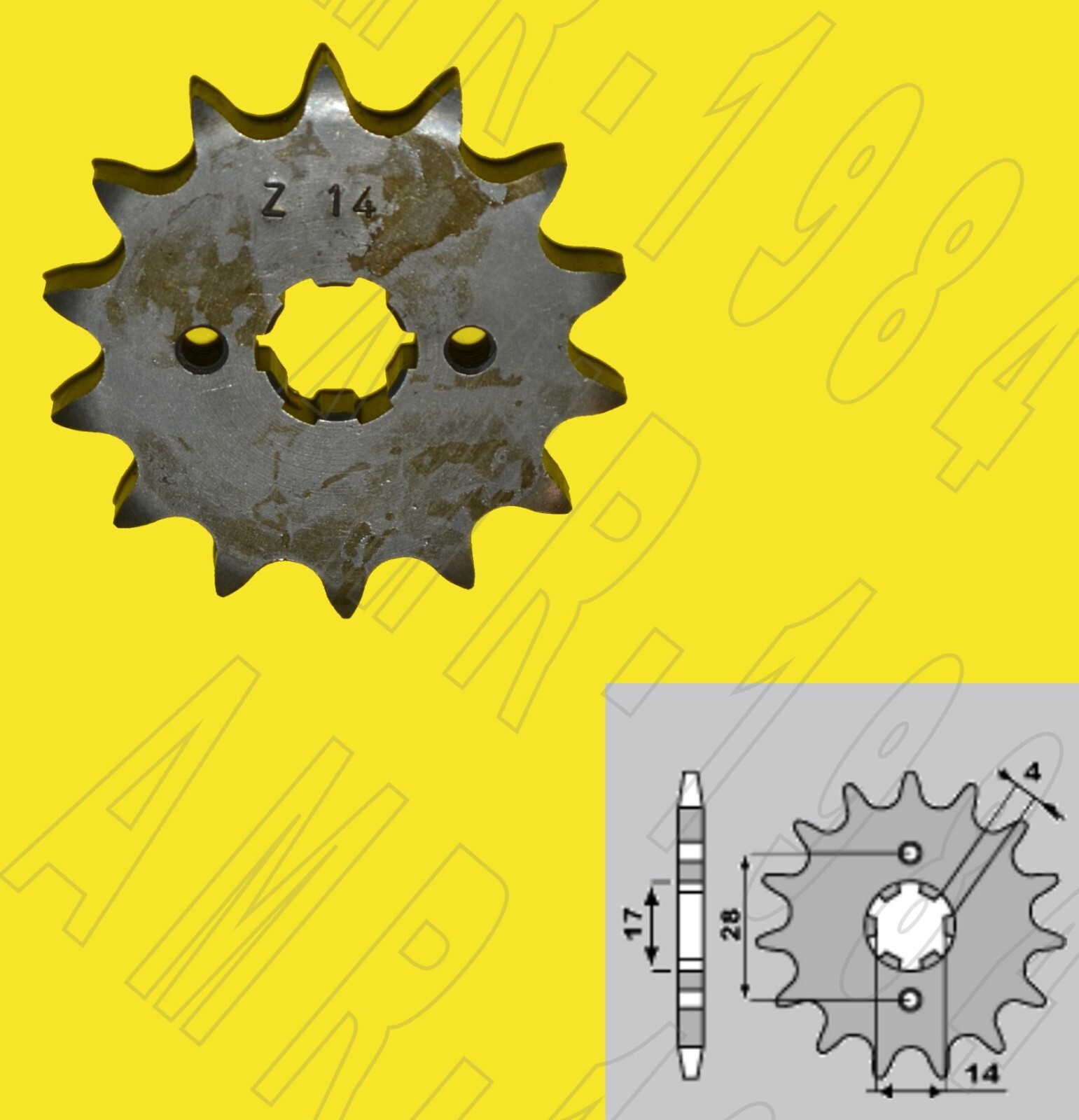PIGNONE PBR  ACCIAIO Z 14  PER DERBI SENDA - HONDA - SUZUKI    P.428 2118
