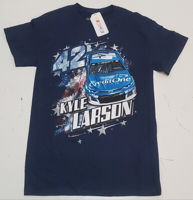 Kyle Larson # 42 Patriotic Credit One Bank Chip Ganassi Racing Adult Sm Tshirt 