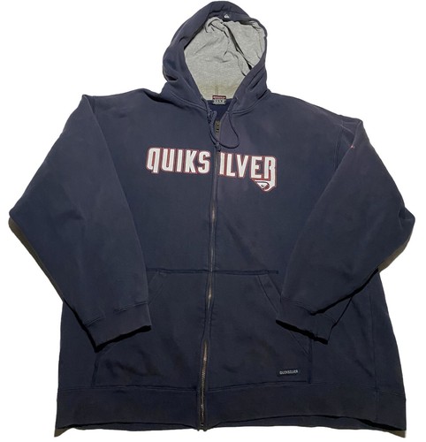 Vintage Y2K Quiksilver Zip Up Hoodie XL Surf Skate Grunge