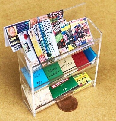 Dolls House Shop Display Filled Clear Perspex Empty Shelf Unit Tumdee Accessory