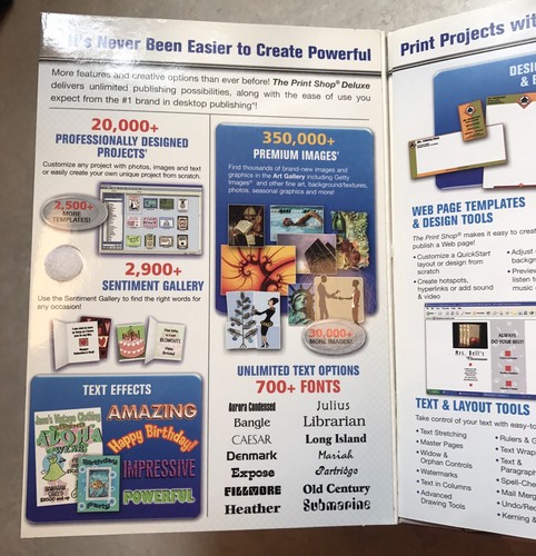 NEW SEALED Broderbund The Print Shop Deluxe Version 22 Software PC CD ROM Encore