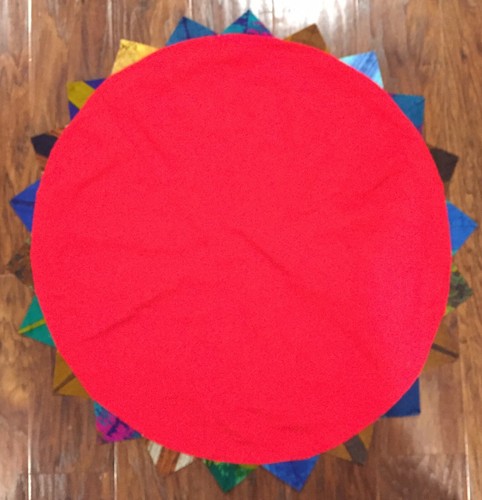 Vintage Patchwork Quilt Table Topper Runner Round Scalloped FAST FREE SHIPPING