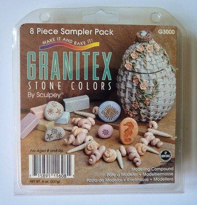 Vintage Granitex Stone Colors by Sculpey 8 Piece Sampler Pack Modeling Compound