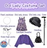 100 Days of School Old Lady Costume for Kids Girls,100th Day Old Lady Wig Granny Grandma Dress Up