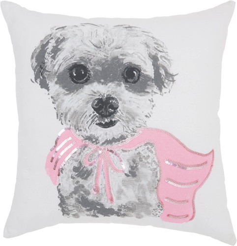 Белая и Розовая подушка Super Pup Throw Pillow