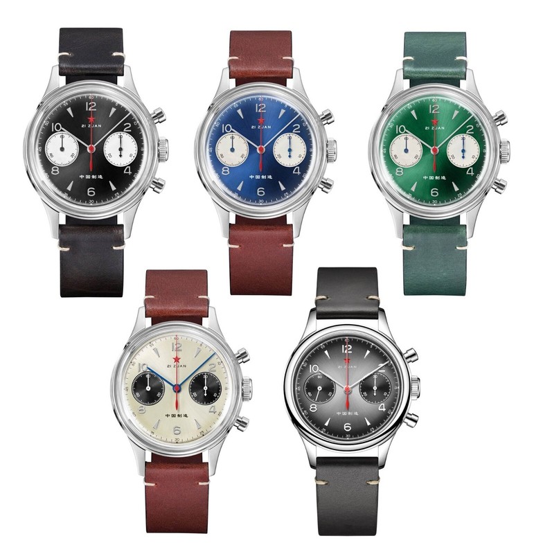 Roter Stern 1963 Seagull St1901 Chronograph Farben Handaufzug Fliegeruhr 38mm