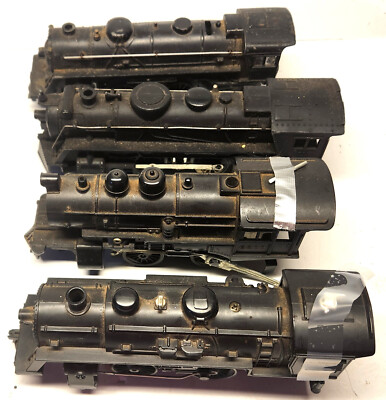 LOT of 4 O27 Gauge 3-Rail Steam Locomotives NO TENDERS Parts or Repair