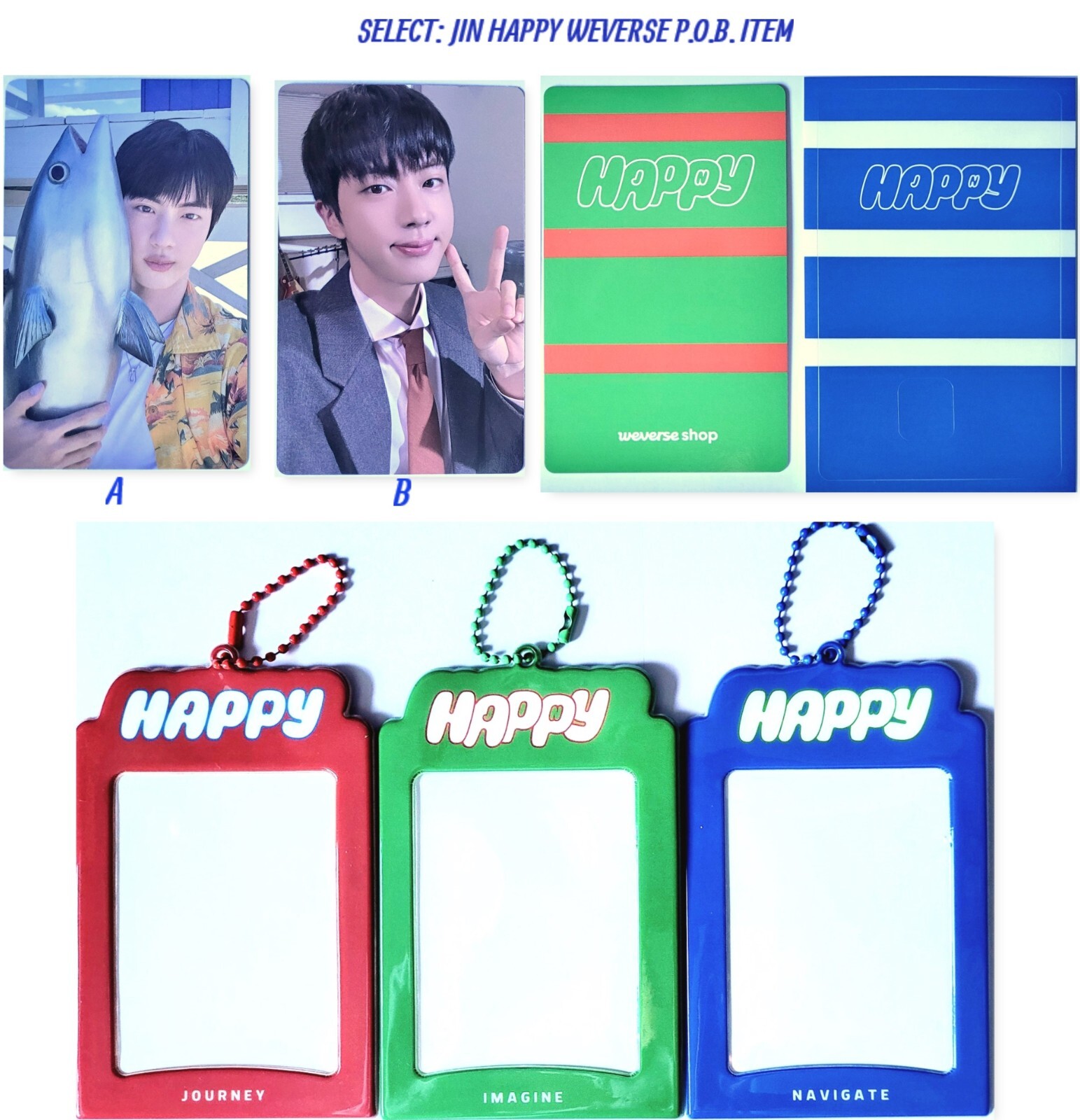 BTS JIN HAPPY 3枚セット&weverse ラキドロトレカ4枚セット BTS JIN HAPPY 3枚セット&weverse ラキドロトレカ4枚セット