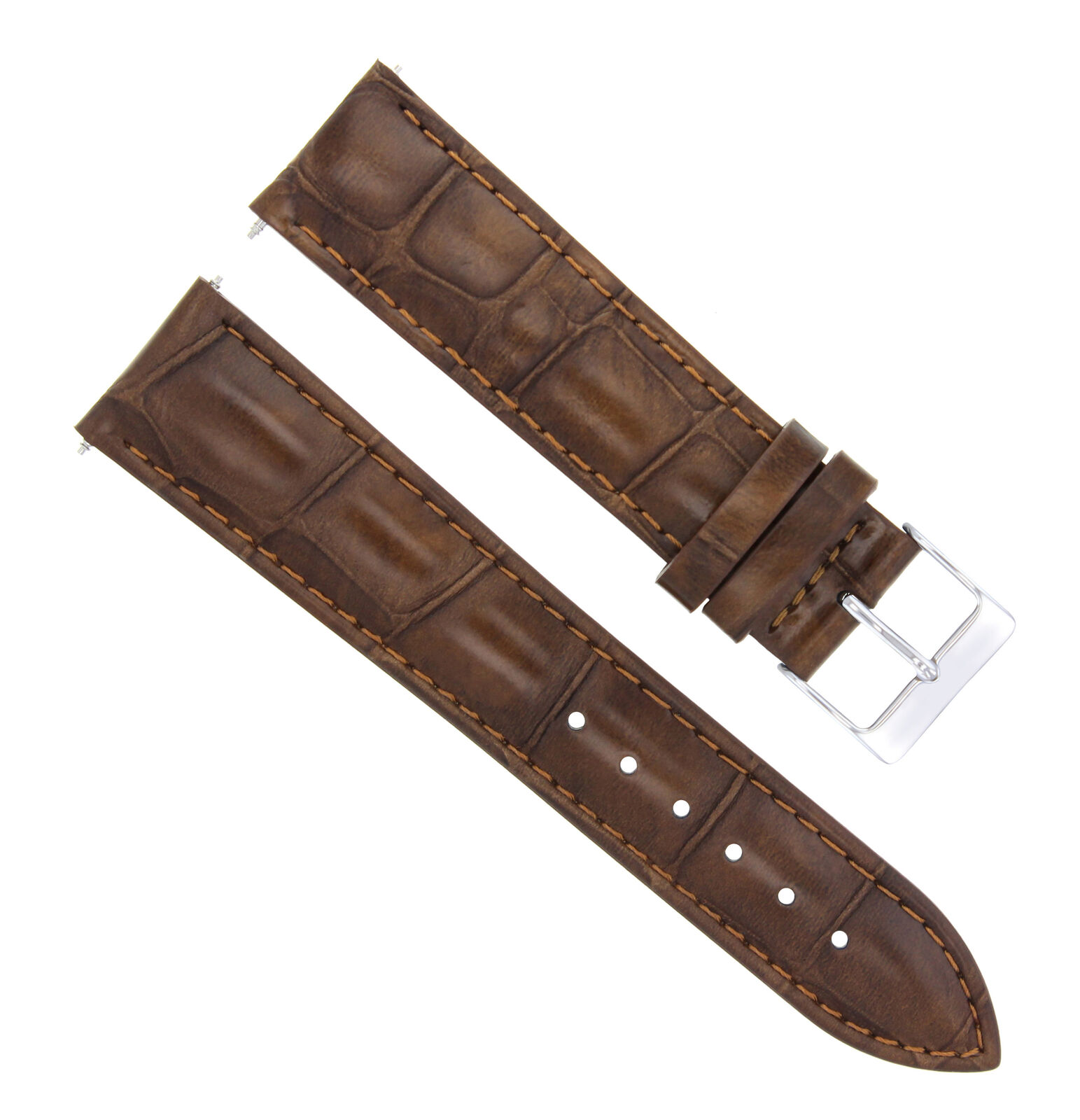 22MM LEATHER STRAP BAND FOR 43MM MAURICE LACROIX PONTOS PT6288 WATCH LIGHT BROWN
