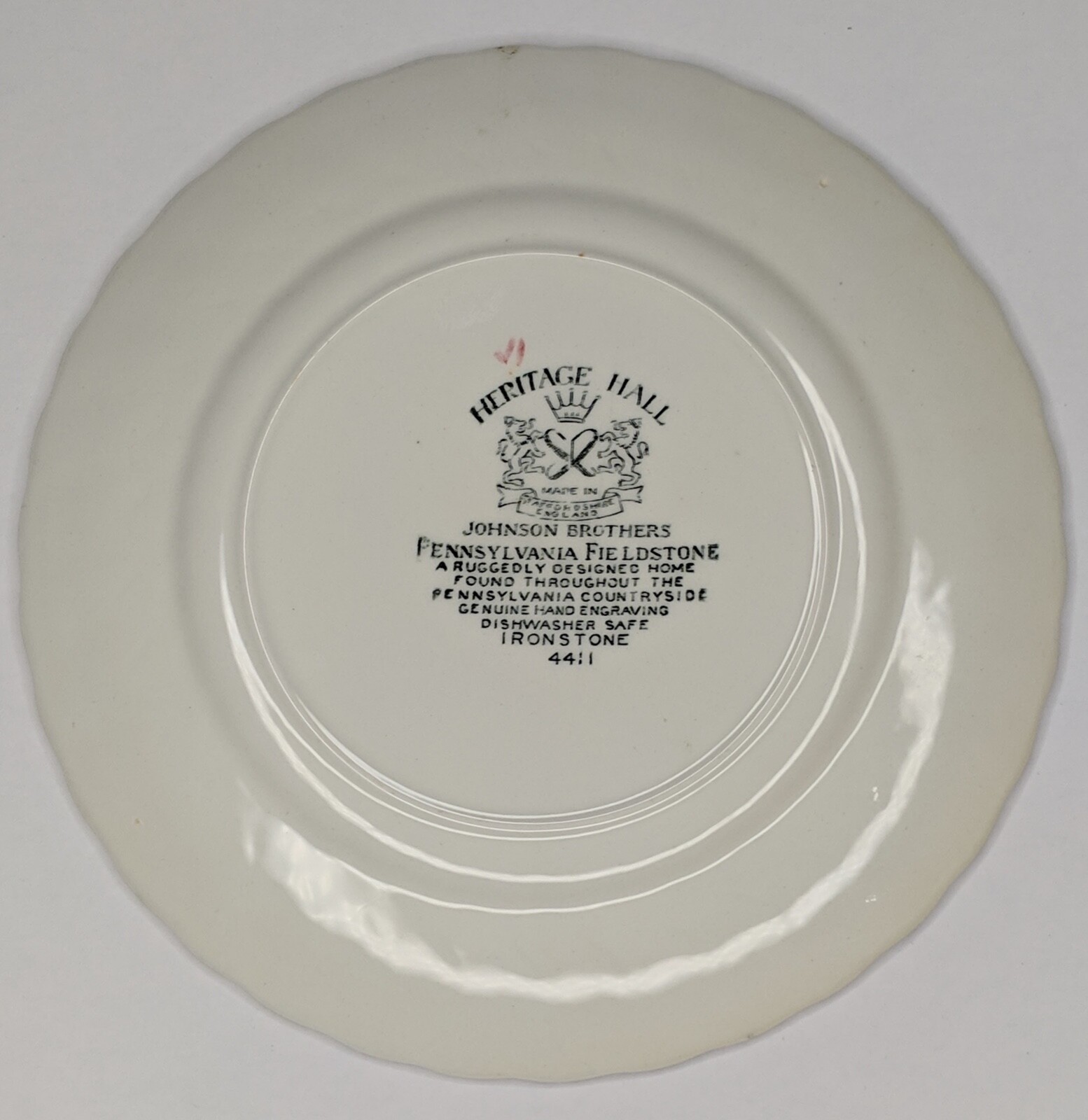 Heritage Hall China Salad Plate Pennsylvania Fieldstone 4411 Made in England