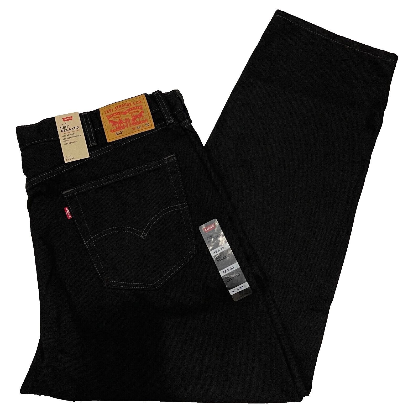 Levis 550 Relaxed Denim Mens Jeans 42X30 Black #0260 W42L30 Levis 550 Relaxed Denim Mens Jeans 42X30 Black #0260 W42L30