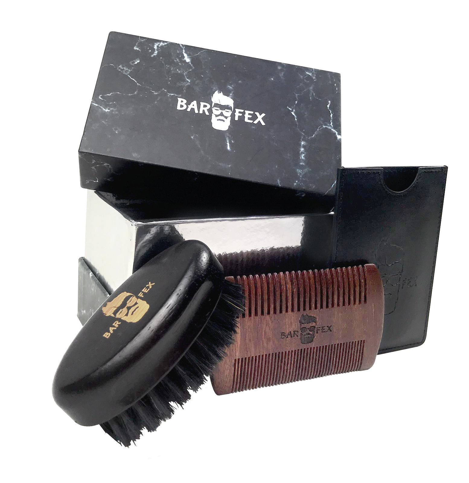 BarFex Bartbürste & Bartkamm Set | Hochwertiges Männer Geschenk