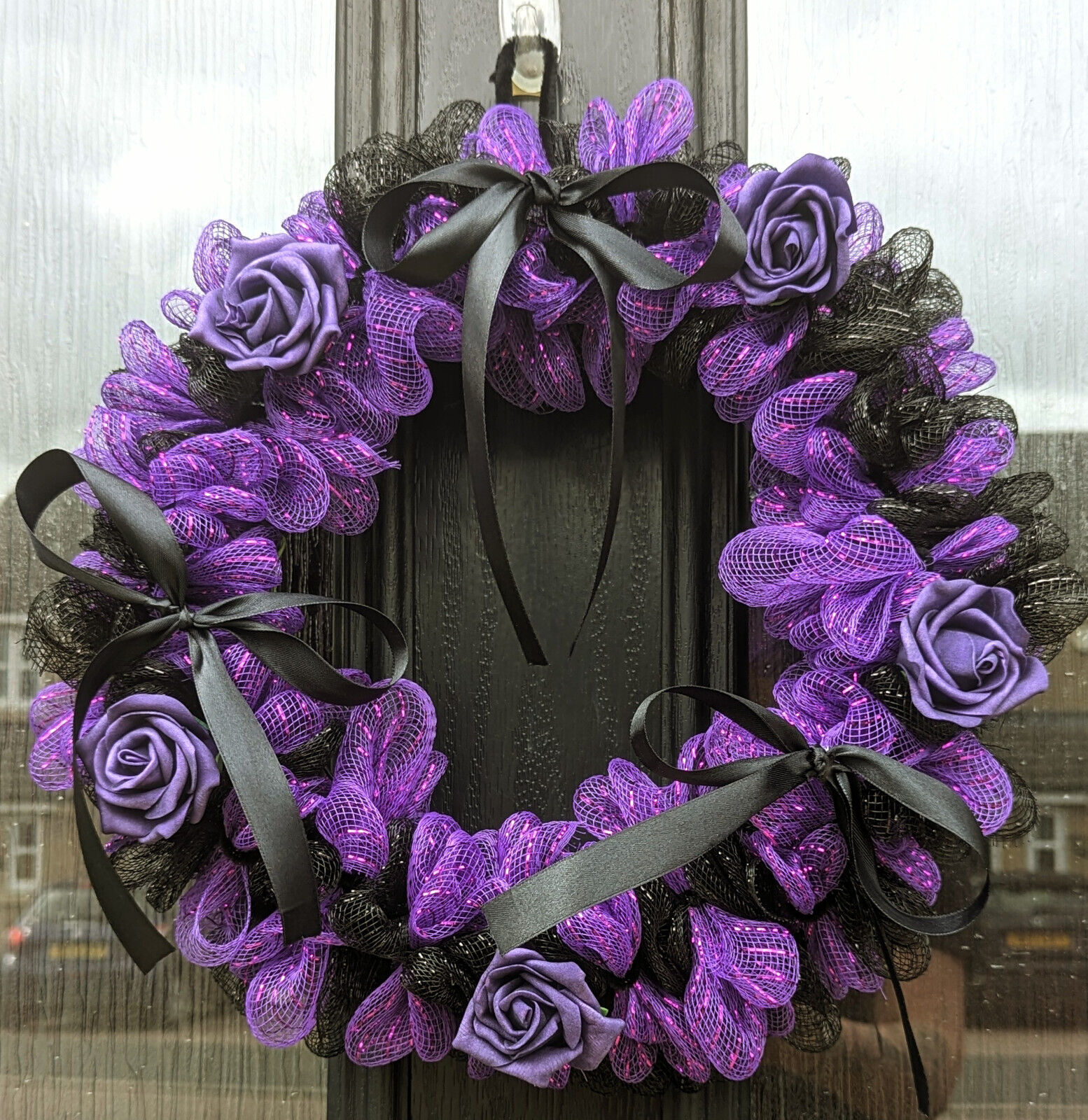 Black & Purple Wreath, Gothic Wreath, Halloween Wreath, Gothic Decor Gift Black & Purple Wreath, Gothic Wreath, Halloween Wreath, Gothic Decor Gift