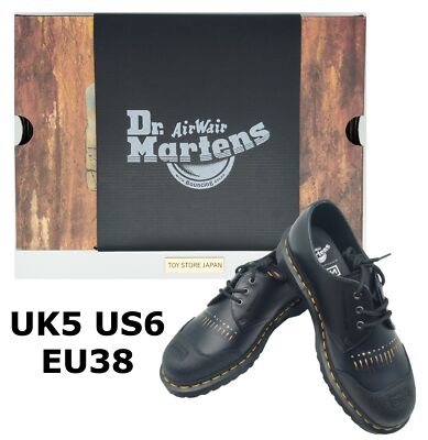 Pre-owned Dr. Martens 2024 Nine Inch Nails 1461 Backhand Leather Boots Mens Eu38 Us 6 Uk 5 In Black