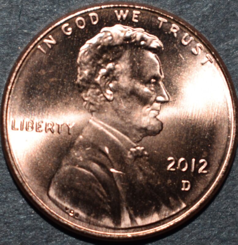 2012 D Lincoln Shield Penny / Choice BU Mint Luster Red Uncirculated from OBW