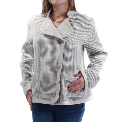 

ARMANI Женский пуховик в клетку цвета слоновой кости с карманами и воротником на пуговицах Размер, Цвет слоновой кости, SMB10TSM102011