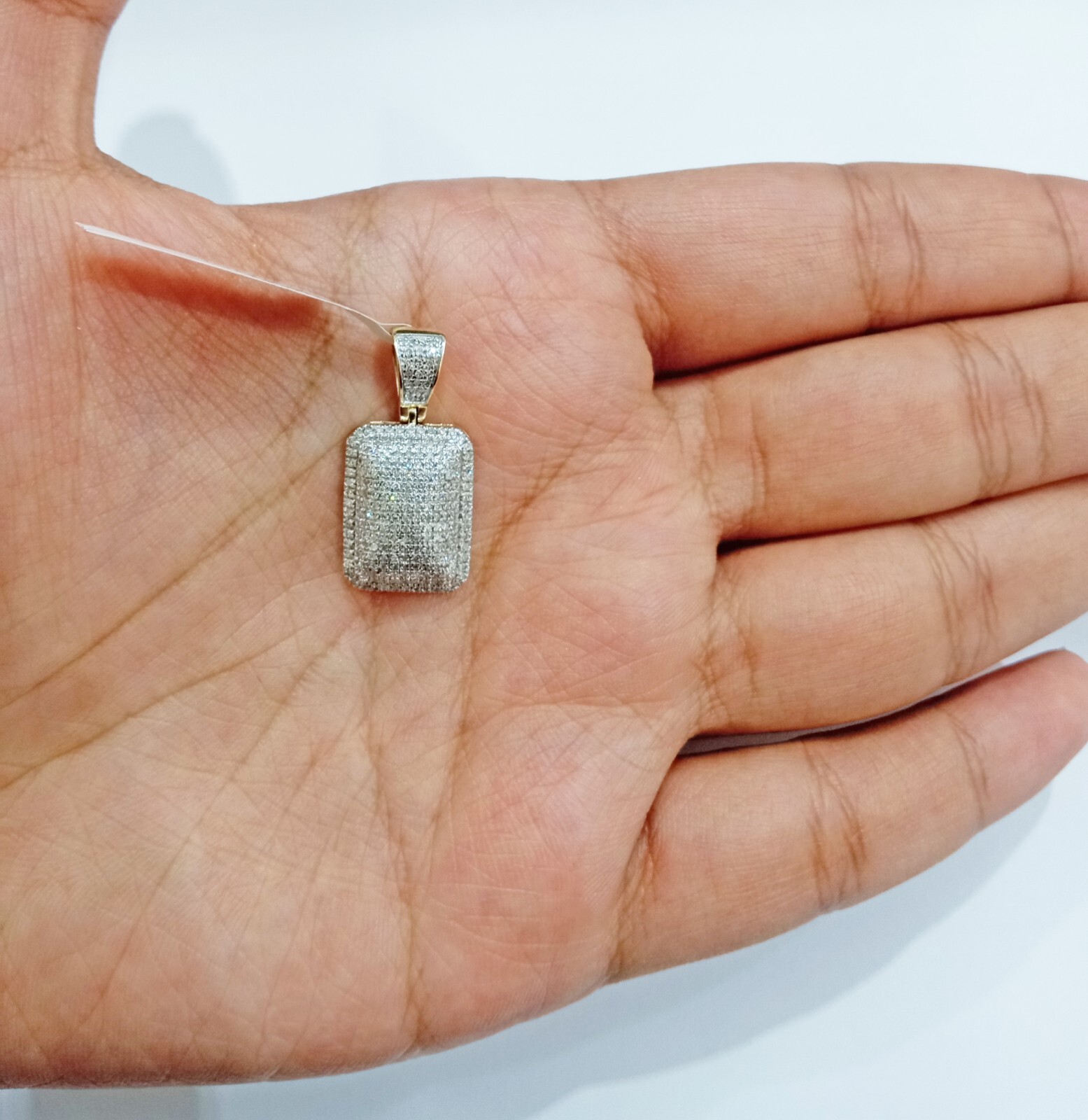 Pre-owned Goldbar Jeweler 10k Yellow Gold Real Diamond Pillow Charm Pendant Men Women