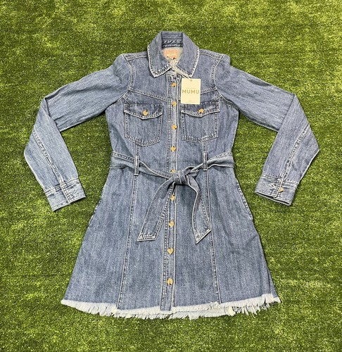 NEW WITH TAGS Mumu Brand Denim Jean Button Up Dress with