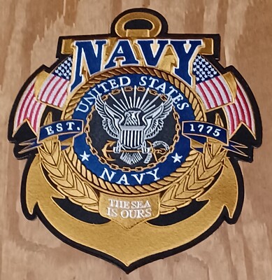 US NAVY CUSTOM  BACK PATCH   11 by 9.25 inch