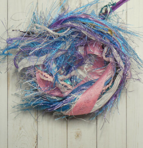 Fibers Grab Bag 12 Yds Scrapbook Art Tags Junk Journals Crazy Quilt "Mermaid"