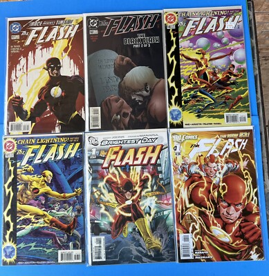 The Flash Vol. 2 Comic Lot. Issues 117, 140, 146, 147,& Vol. 3 #1, & Vol. 4 #1B.