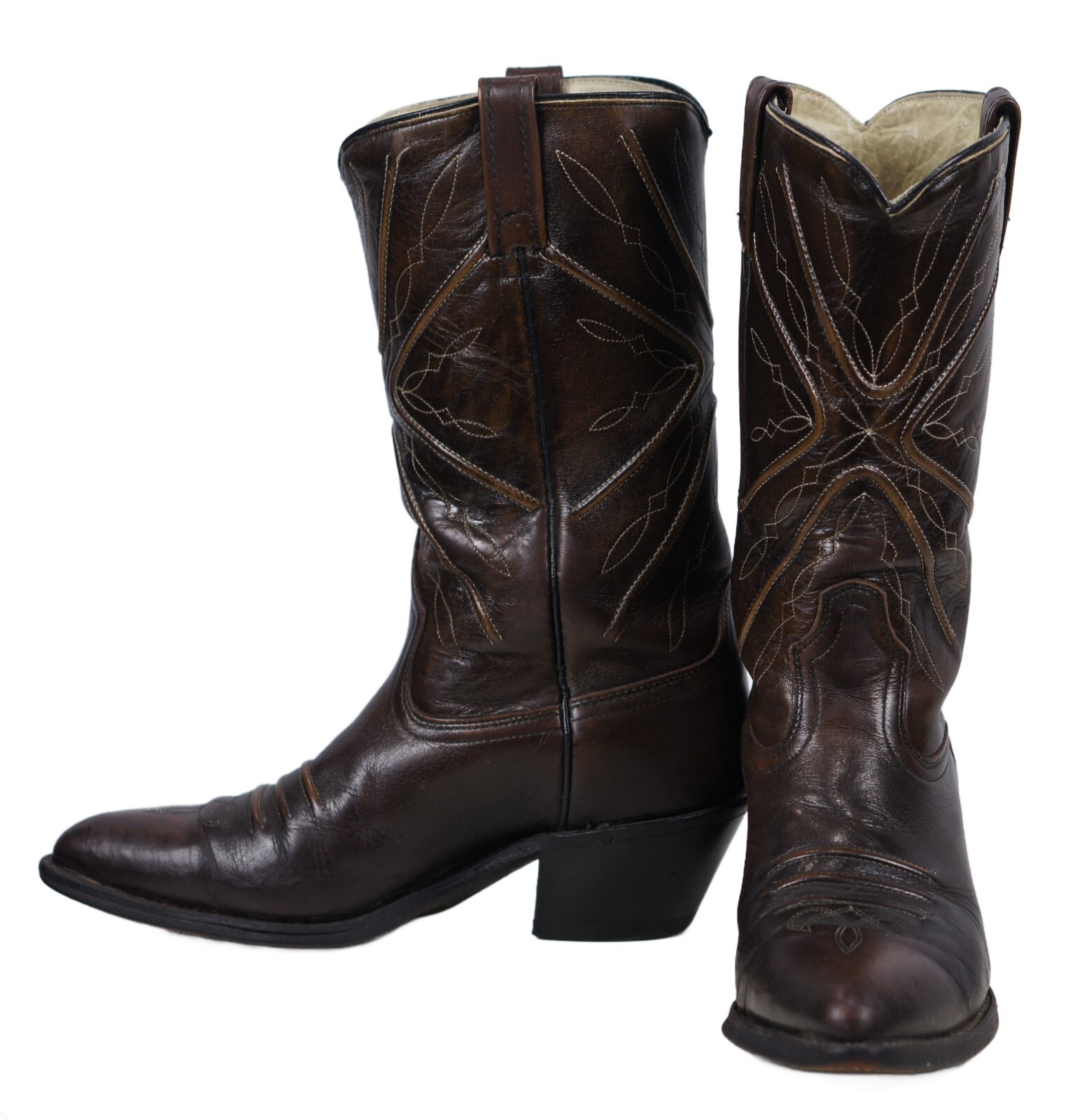 ヴィンテージ ウェスタン ACME COWBOY BOOTS パブミラー 鏡 Vintage Acme Black Cowboy Boots With Fancy Inlaid Uppers