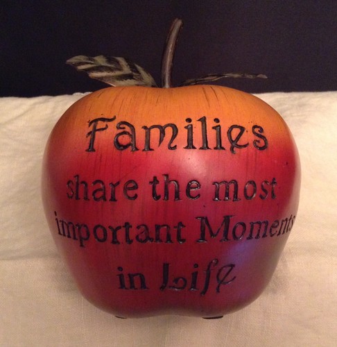 Large wood /resin apple sculpture with carved quote