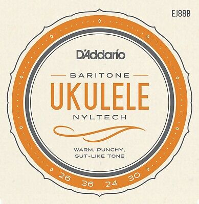 D'Addario EJ88B Nyltech Baritone Ukulele Strings Uke DGBE Tuning