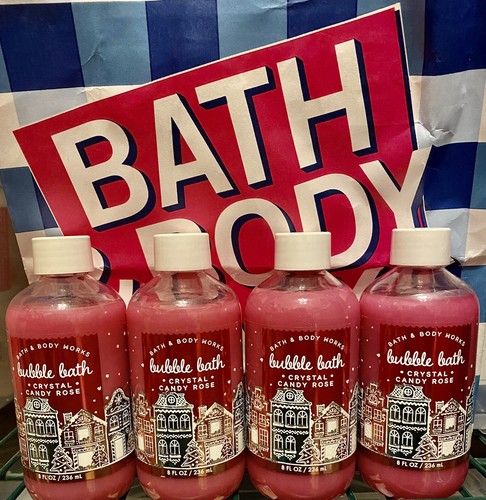4x Bath and Body Works bubble bath Crystal Candy Rose 8 fl oz Brand New