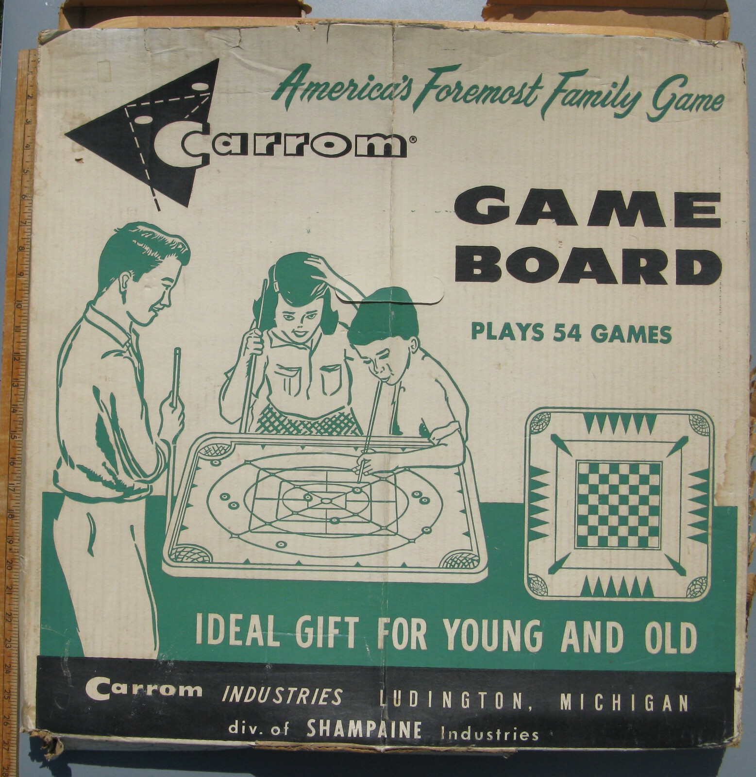 Vintage Wooden Carrom Board 26 X 26” No Game Pieces 54 Games