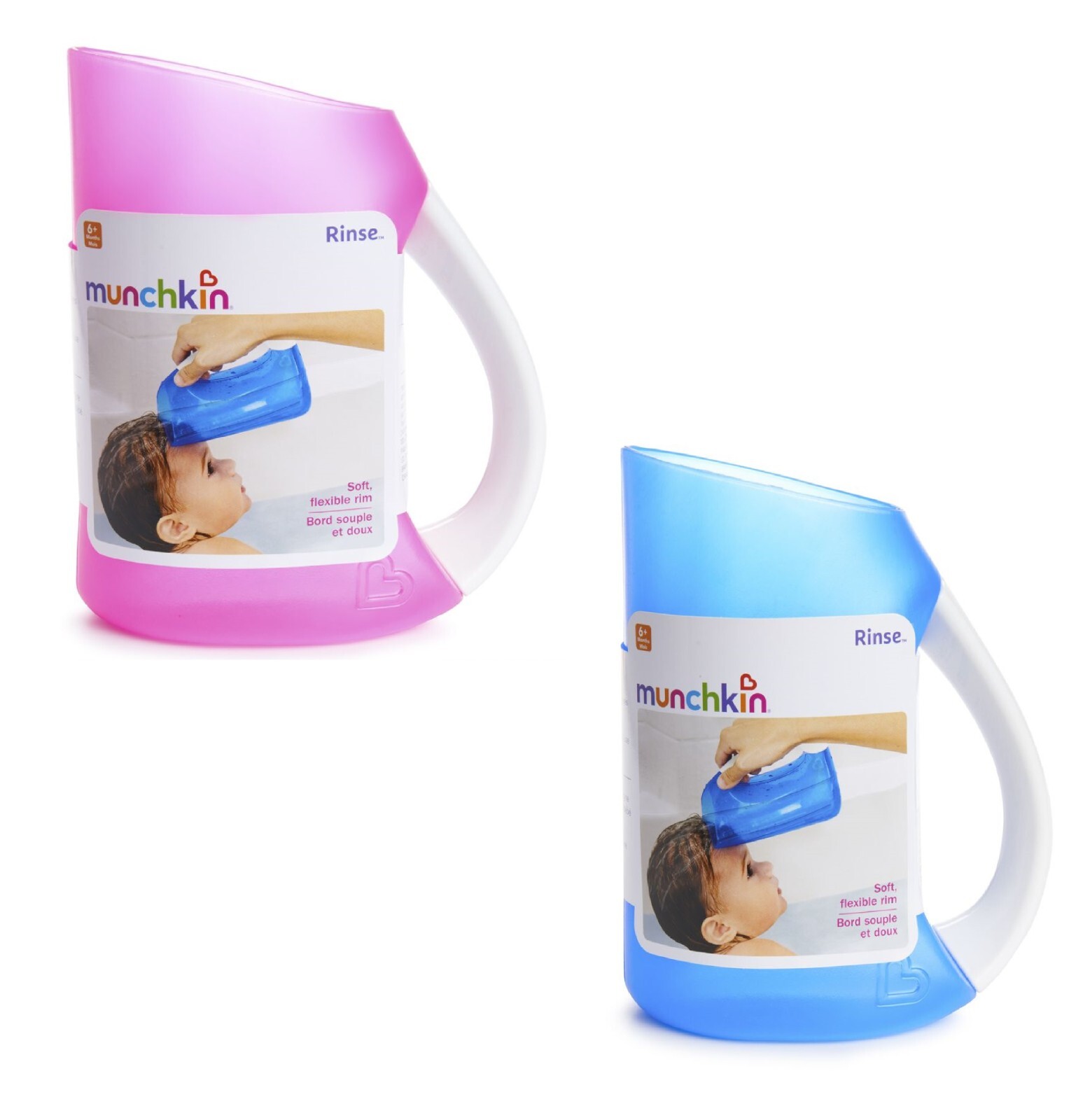 Munchkin Baby Bath Soft Rim Shampoo Rinser Jug Infant Bathtub Cup Wash Shower