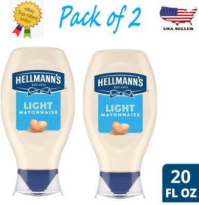   Hellmann's Made with Cage Free Eggs Light Mayonnaise, 20 oz Bottle Pack of 2