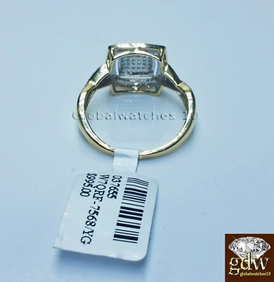 Pre-owned Globalwatches10 10k Gold Diamond Ladies Ring Women Size 7 Real Gold Diamond I2 Clarity In White