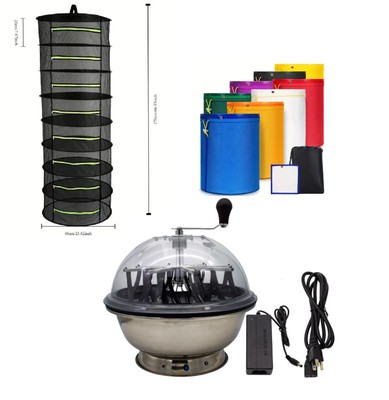 Flower Herb Trimmer with 8 tier drying rack & 8 layer ice extract bags 5 gallon