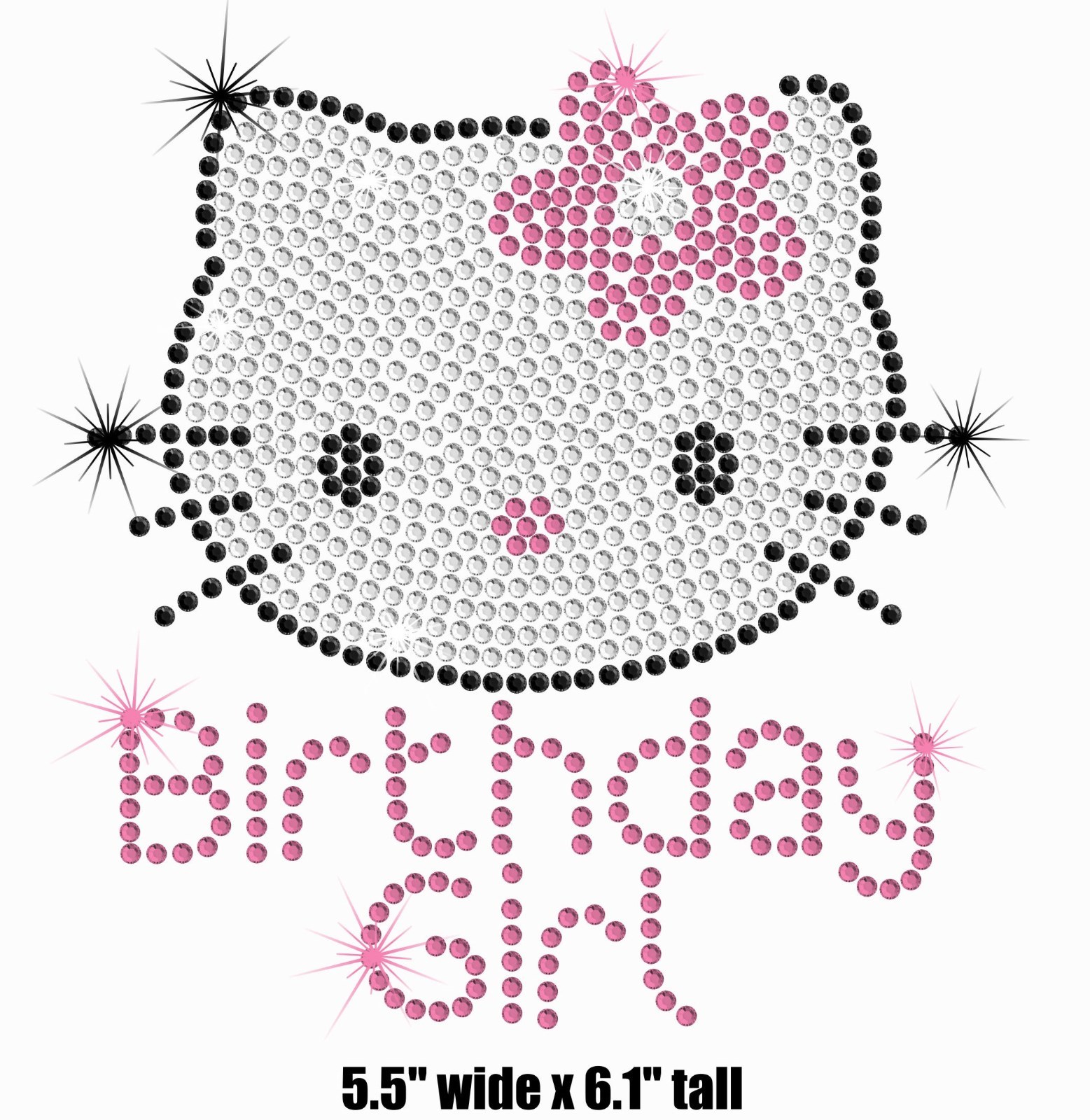 Hello Kitty Birthday Girl iron on rhinestone transfer