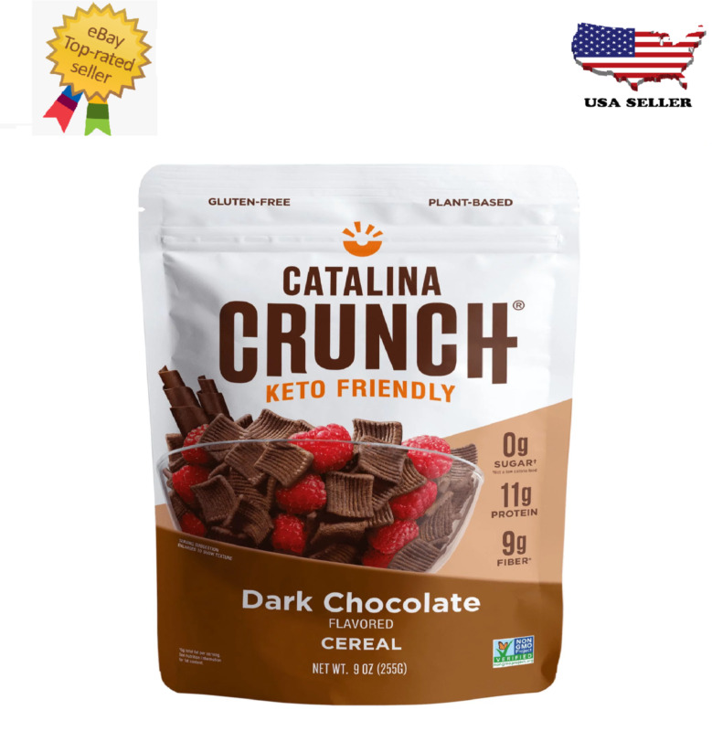 New Catalina Crunch Dark Chocolate Keto Cereal, 9oz Bags Free Shipping