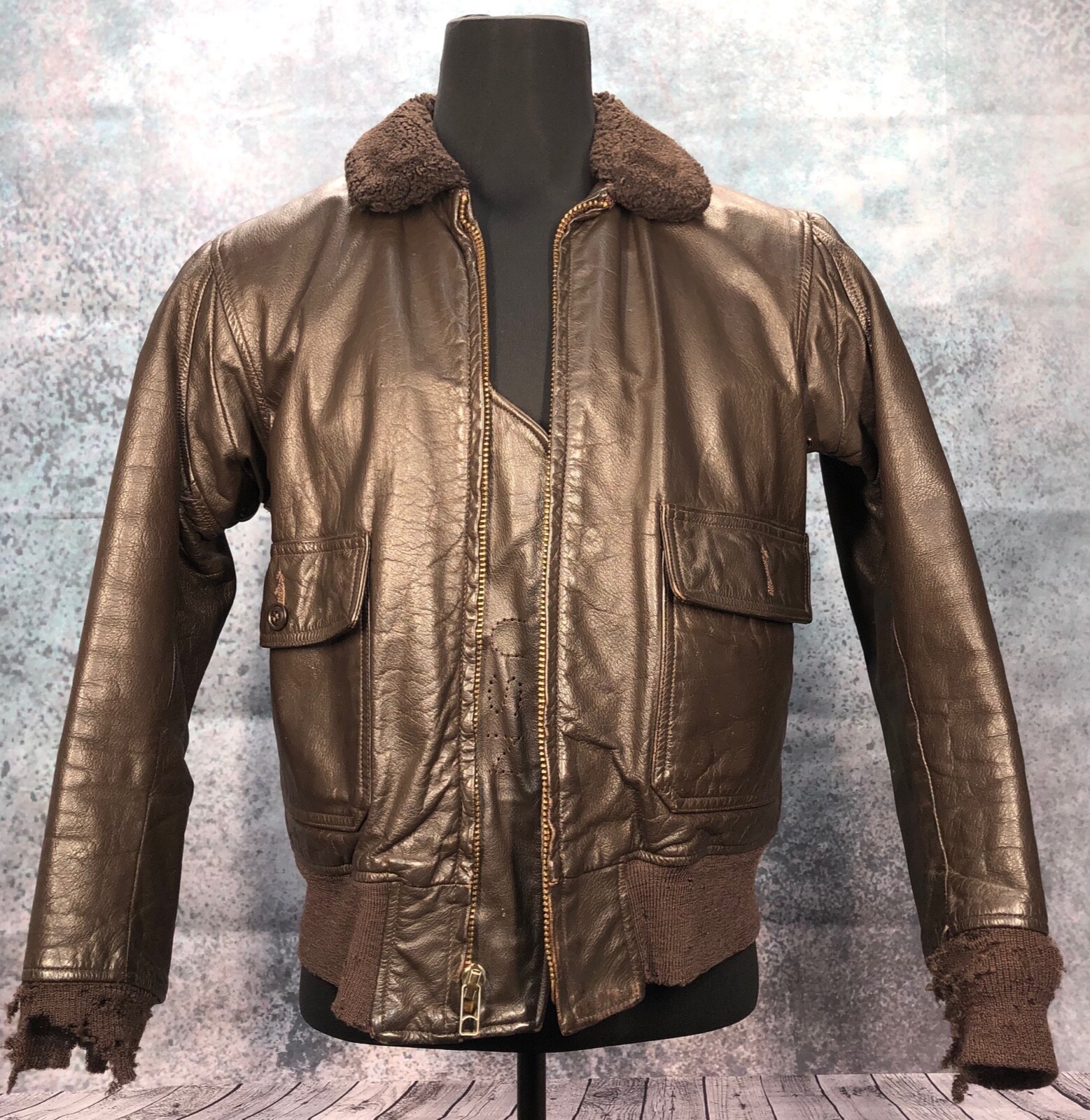 1970s Navy Type G-1 Leather Jacket Flyer's Intermediate Type G-1