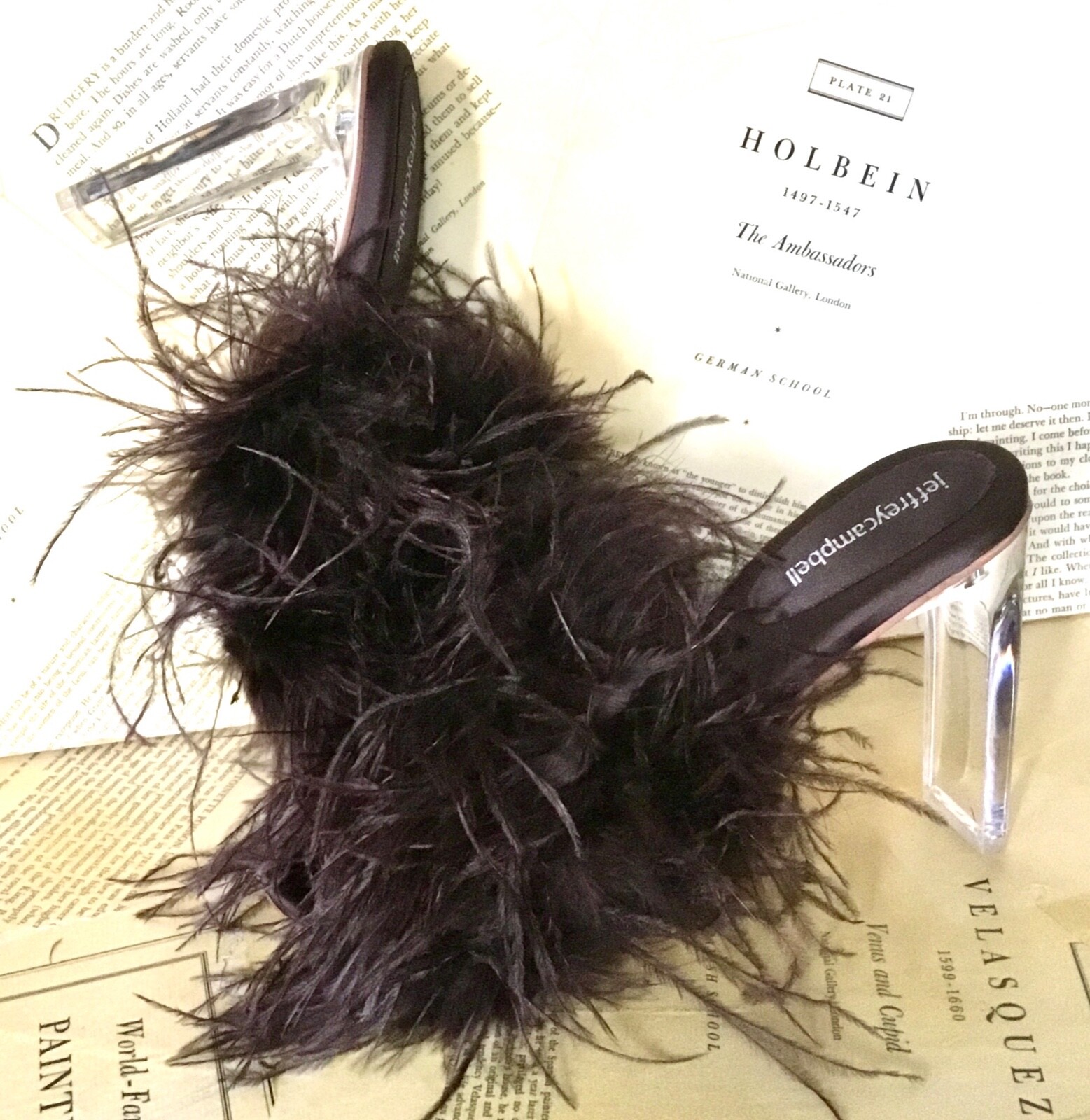 

Босоножки на каблуке Free People Jeffrey Campbell Daisy Feather Brown 9 НОВИНКА, Коричневый, daisy heel