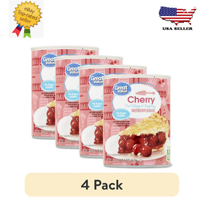 New Great Value No Sugar Added Cherry Pie Filling or Topping, 20 oz (4 pack)